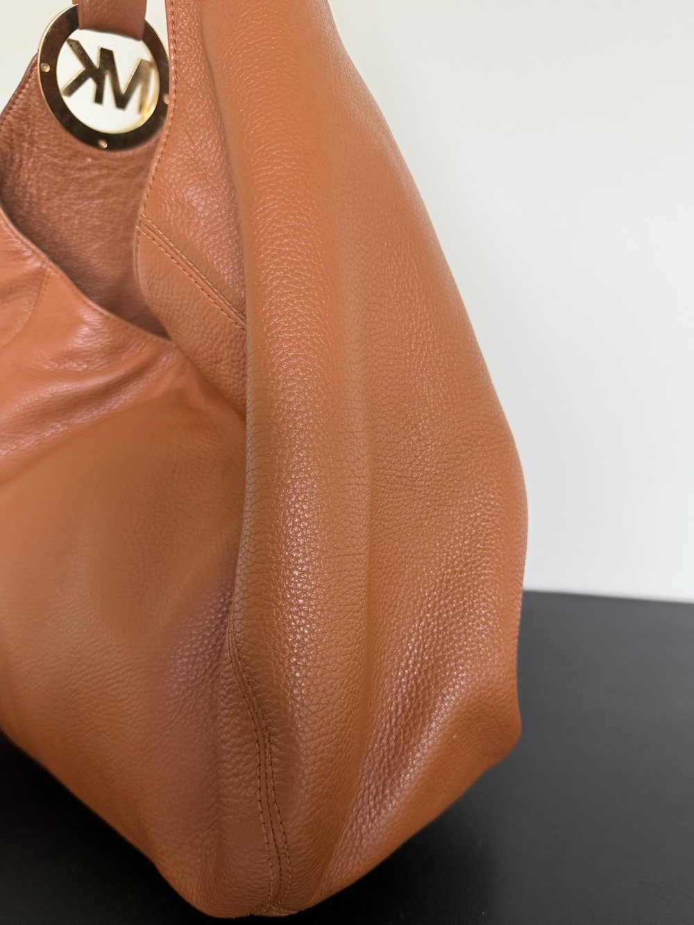 Michael Kors Leather Fulton Large Hobo Shoulder Bag Brown - Picture 4 of 10